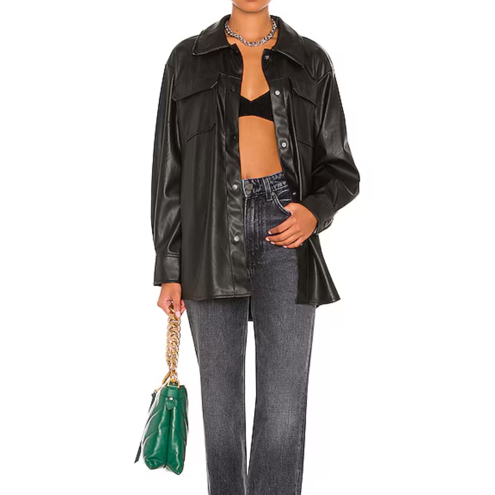 Faux Good Measure Shacket in Black
Steve Madden M Leather shirt